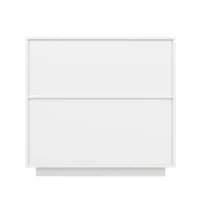 Buffet de cuisine avec portes vitrées, Casiers au design moderne, 100×40×90,5 cm, Blanc(m-12)