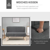HOMCOM 2-Sitzer Sofa, weiche Polsterung, pflegeleichter Bezug, bis 150 kg, 117 x 56,5 x 77 cm, Hellgrau(m-7)