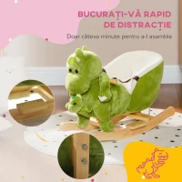 AIYAPLAY Balansoar pentru Copii 18-36 Luni în formă de Dinozaur cu Sunete, 62x33x45 cm, Verde(m-8)