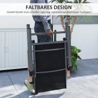 Outsunny Stalen Tuinstoel Klapbaar met Eucalyptushouten Armleuningen Balkonstoel 120kg Draagvermogen 60 x 73 x 108cm Zwart(m-6)