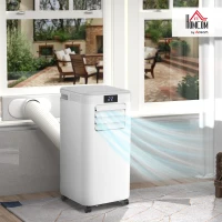 HOMCOM 8000 BTU Air Conditioning Unit, 3-in-1 Portable Air Conditioner, Dehumidifier, Cooling Fan with Remote Control, Digital Display, 2 Speeds, 24H Timer, Window Venting Kit, 18m²(m-10)