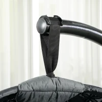 Outsunny Round Egg Basket Chair, with Steel Stand, Charcoal Grey(m-8)