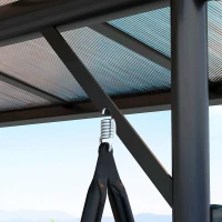 Outsunny Convertible Three-Seater Swing Bench Bed - Dark Grey(m-9)