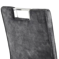 Ensemble de 4 chaises de salle à manger, tissu velours, 44×57×101 cm, Gris foncé(m-6)