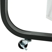 Tavolo da cucina versatile e pieghevole con ruote, con credenza e 2 cassetti, 150x80x76 cm, Bianco e Nero(m-8)