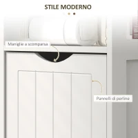 HOMCOM Mobile Bagno con 3 Ripiani Aperti e 2 Cassetti in Legno, 30x30x141.2 cm, Bianco(m-5)