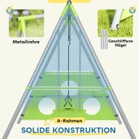 AIYAPLAY Buitenschommelset voor Kinderen, Verstelbare Schommel, Staal, Groen en Grijs(m-7)