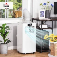 HOMCOM 8000 BTU Air Conditioning Unit, 3-in-1 Portable Air Conditioner, Dehumidifier, Cooling Fan with Remote Control, Digital Display, 2 Speeds, 24H Timer, Window Venting Kit, 18m²(m-2)