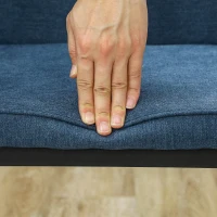 HOMCOM Conjunto de 2 Sillas de Comedor con Tapizado de Terciopelo Sintético Respaldo Curvo y Patas de Acero 45x57x86 cm Azul(m-9)