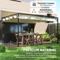 Outsunny 4 x 3 m Pergola, with Sliding Canopy - Cream(m-5)