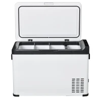 Outsunny Kühlbox Auto 30L mit LCD-Anzeige Kompressor Autokühlschrank elektrisch Boot Camper Reisen 12/24V DC und 110-240V AC Weiß(m-11)