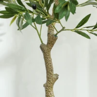 HOMCOM Plantă Artificială de Măslin cu 450 de Frunze, 20 de Măsline și Ghiveci Inclus, Ø15x120 cm, Verde(m-9)