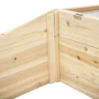 Outsunny Gewächshaus Holz Frühbeet Frühbeetkasten Treibhaus Garten & Pflanzkasten-System für Garten Balkon, 100 x 50 x 35 cm, Natur, Tanne, PC-Platte(m-9)