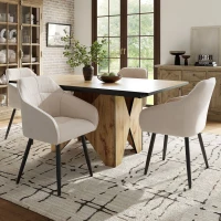 Esstisch 138cm für 4-6 Personen, Küchen-Tisch mit Schreibtischfunktion, Hellbraun(m-4)
