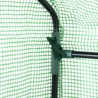 Outsunny Walk In Greenhouse with Shelves, Portable Gardening Plant Grow House for Outdoor with 2 Tier Shelf, Roll-Up Zippered Door, PE Cover, 141 x 72 x 191cm, Green(m-11)