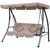 Outsunny Hollywoodschommel met Ligfunctie Beige 200x 125 x 170 cm