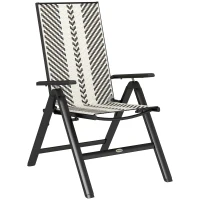 Outsunny Rattan Reclining Garden Chairs - Black(m-10)