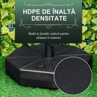 Outsunny Baza pentru Umbrela din Plastic, Compatibila cu Stalpi Ø38-48 mm, Ø60x36 cm, Negru(m-6)