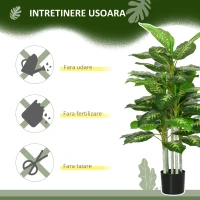 HOMCOM Plantă Artificială Decorativă cu Ghiveci, Φ17x95 cm, Verde(m-6)