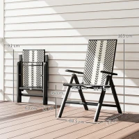 Outsunny Rattan Reclining Garden Chairs - Black(m-3)