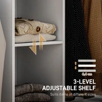 HOMCOM Masă de Călcat cu Suport pentru Fier de Călcat, Suport pentru Haine, Sertar și Raft, 125x43,5x112 cm, Alb(m-6)