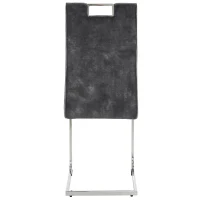 Ensemble de 4 chaises de salle à manger, tissu velours, 44×57×101 cm, Gris foncé(m-13)