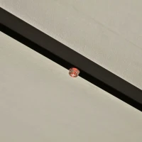 Outsunny Φ2.7m Garden 24 LED Light Parasol Solar Outdoor Tilt Sun Umbrella Patio Club Party Event Manual Sun Shade w/ Hand Crank and 8 Ribs, Off-white(m-10)