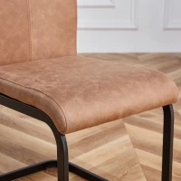 Set di 4 sedie da pranzo a sbalzo, schienale alto, 43 x 54 x 100 cm, Marrone(m-7)