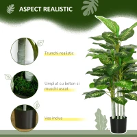 HOMCOM Plantă Artificială Decorativă cu Ghiveci, Φ17x95 cm, Verde(m-4)
