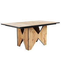 Esstisch 138cm für 4-6 Personen, Küchen-Tisch mit Schreibtischfunktion, Hellbraun