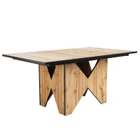 Esstisch 138cm für 4-6 Personen, Küchen-Tisch mit Schreibtischfunktion, Hellbraun(m-1)
