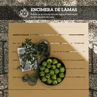 Outsunny Mesa de Jardín Rectangular de Acero 150x90x73 cm para 6 Personas con Orificio para Sombrilla Diseño con Lamas Marrón(m-6)