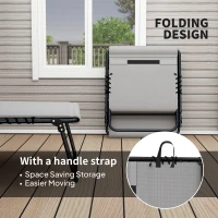 Outsunny Set of Two Reclining Sun Loungers - Light Grey(m-5)