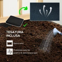Outsunny Ghivece din Lemn cu Grilaj pentru Catarat Vita de Vie, Paturi Suprainaltate pentru Gradina din Curte, Jardiniera in Aer Liber pentru Legume, Flori, Ierburi, Nuanta Natur Antichizata(m-6)