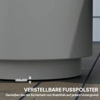 HOMCOM Stolik zewnętrzny, Stolik pomocniczy z chłodziarką, Wiaderko na lód, Jasnoszary(m-6)