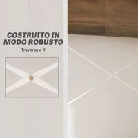 HOMCOM Scrivania PC Moderna con Piano Rialzato e 2 Ripiani, in Truciolato, 110x50x102.6 cm, Bianco, Marrone e Noce(m-5)