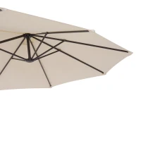 Outsunny XXL Sonnenschirm mit Handkurbel wetterbeständig 455 cm x 270 cm x 240 cm Stahl Polyester Beige(m-11)