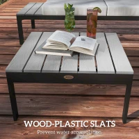 Outsunny Four-Piece Garden Corner Sofa Set with 2 Loveseats and 2 Coffee Tables - Grey(m-7)