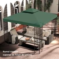 Outsunny Acoperiș de Schimb pentru Gazebo pentru Grădină Dublu strat 3x3m(m-10)