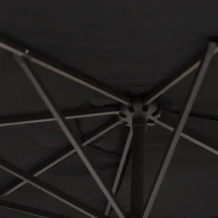 Outsunny Doppelsonnenschirm 455 x 270 cm Gartenschirm mit Handkurbel oval stabil Metallstange Marktschirm Doppelsonnenschirm Terrassenschirm Sonnenschutz für Strand Balkon Terrasse Garten Schwarz(m-9)