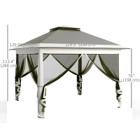 Outsunny Pop Up Canopy Tent with Double Roof, Zipped Mesh Sidewalls, Carrying Bag, Height Adjustable for Patio Garden, Dark Grey(m-3)