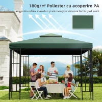 Outsunny Acoperiș de Schimb pentru Gazebo pentru Grădină Dublu strat 3x3m(m-6)