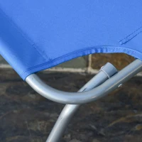Outsunny Bain de Soleil transat Pliable Dossier réglable Multipositions métal et Polyester Bleu(m-11)