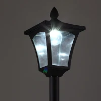 Outsunny LED Solar Gartenlaterne, Stehleuchte aus Edelstahl Gartenlampe 160 cm hoch Windlicht Außenleuchte IP44, Solarlampe mit Lichtsensor 30 Lumen Erdspieß, Gartenlampe für Garten Balkon Schwarz(m-11)