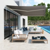 Outsunny Luifelslinger incl. afstandsbediening knikarmluifel balkon aluminium 5 x 3 m(m-2)