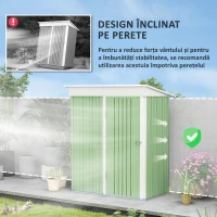 Magazie Gradina Otel Verde 161x95x163/181 cm cu Usa Blocabila(m-6)