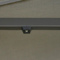 Outsunny Sonnenschirm Gartenschirm Marktschirm Doppelsonnenschirm Terrassenschirm mit Schirmständer Handkurbel Dunkelgrau Oval 460 x 270 x 240 cm(m-10)