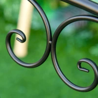 Outsunny Banca pentru Gradina din Fier Stil Vintage 2 Locuri Negru(m-11)