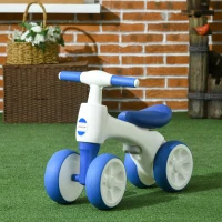 AIYAPLAY Bicicleta sin Pedales para Niños de 18-36 Meses Bicicleta de Equilibrio con Manillar Antideslizante y 4 Ruedas 56x30x42 cm Azul(m-2)