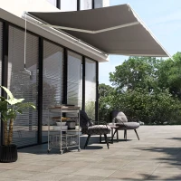 Outsunny Luifelslinger incl. afstandsbediening knikarmluifel balkon aluminium 5 x 3 m(m-3)